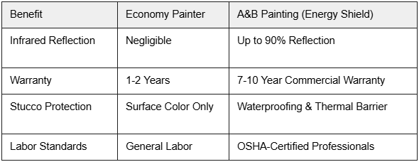 Comparison: A&B Commercial Coatings vs. Standard Paint