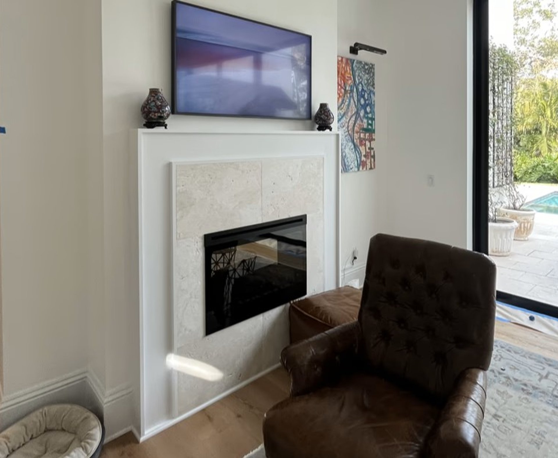 Living room with painted walls